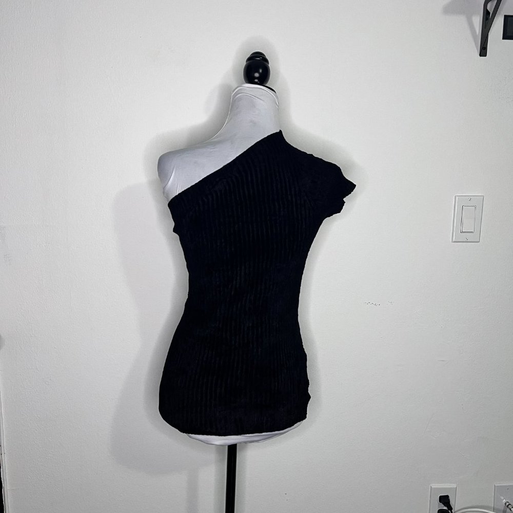 NWT Helmut Lang Velveteen One Shoulder Top Size M - Picture 2 of 9